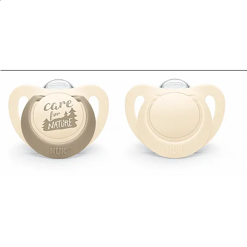 NUK for NATURE биберон залъгалка силикон 0-6 мес. 2бр. Крем
