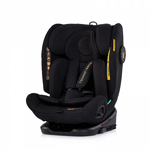 Chipolino Стол за кола 360 I-size40-150 Techno iGROW чeрен