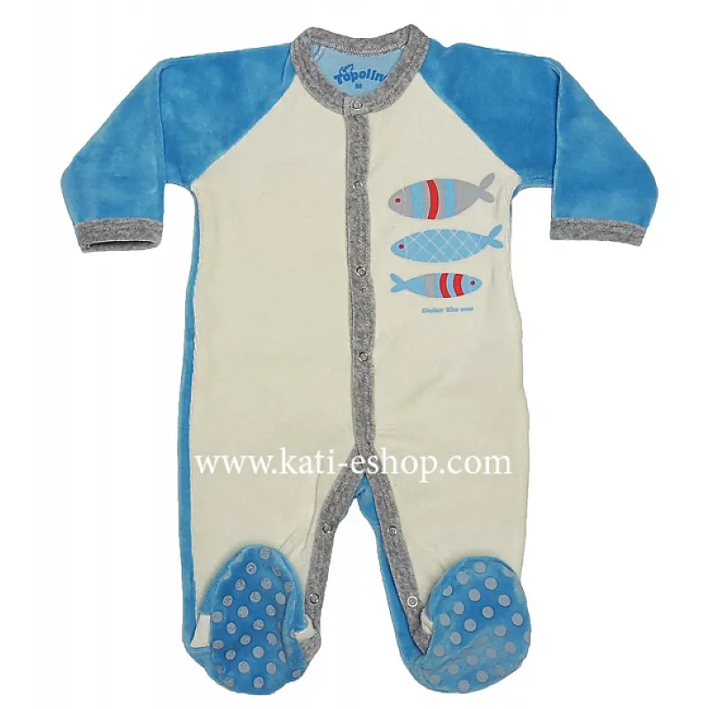 TOPOLINO Плюшен бебешки гащеризон 3-487