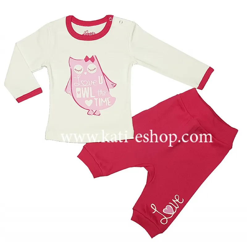 TOPOLINO Бебешки комплект циклама 3-356