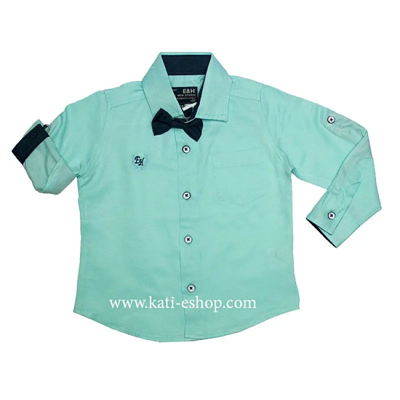 E&H Бл.зелена риза за момче 6-1466