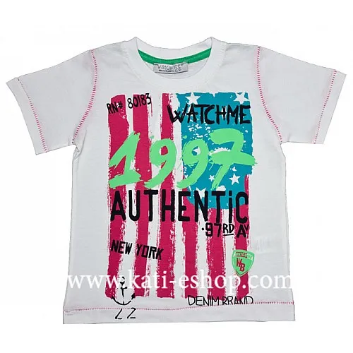 Тениска за момче WATCH ME бяла 6-430