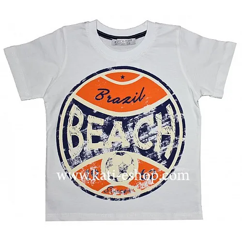 Тениска за момче WATCH ME бяла 6-431