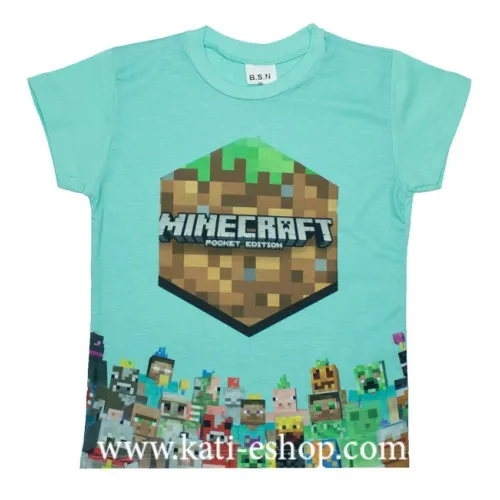 BSN Тениска за момче "Minecraft" мента 6-701