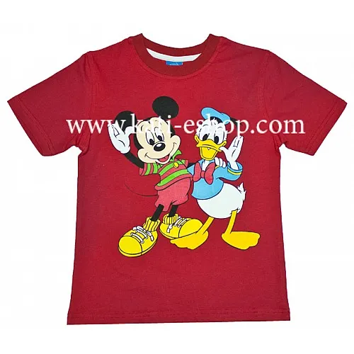 Тениска за момче " Мики и Доналд " DISNEY червена 6-523