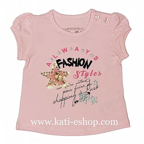 BREEZE Розова блуза с къс ръкав за момиче 6-2044