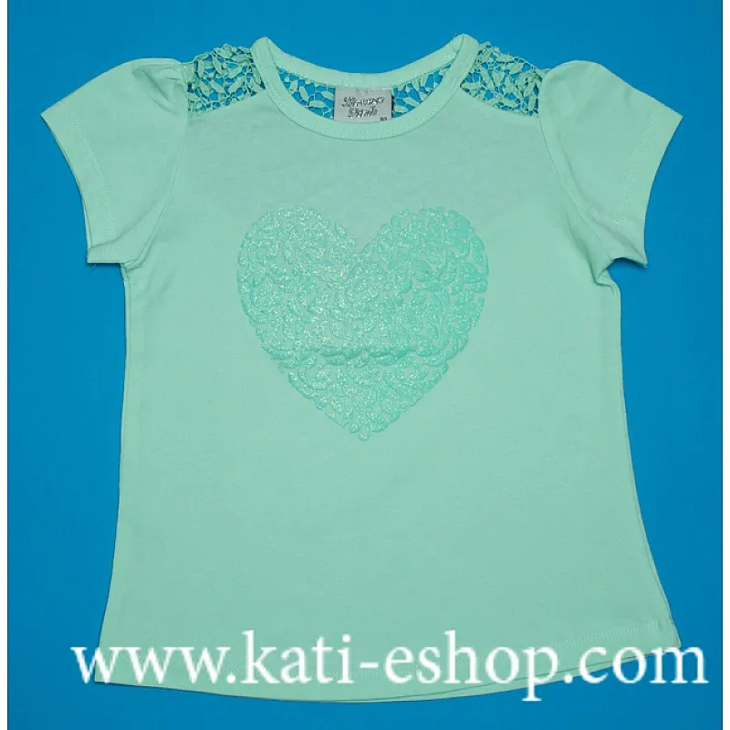 BREEZE Блузка за момиче с дантела резеда 6-697