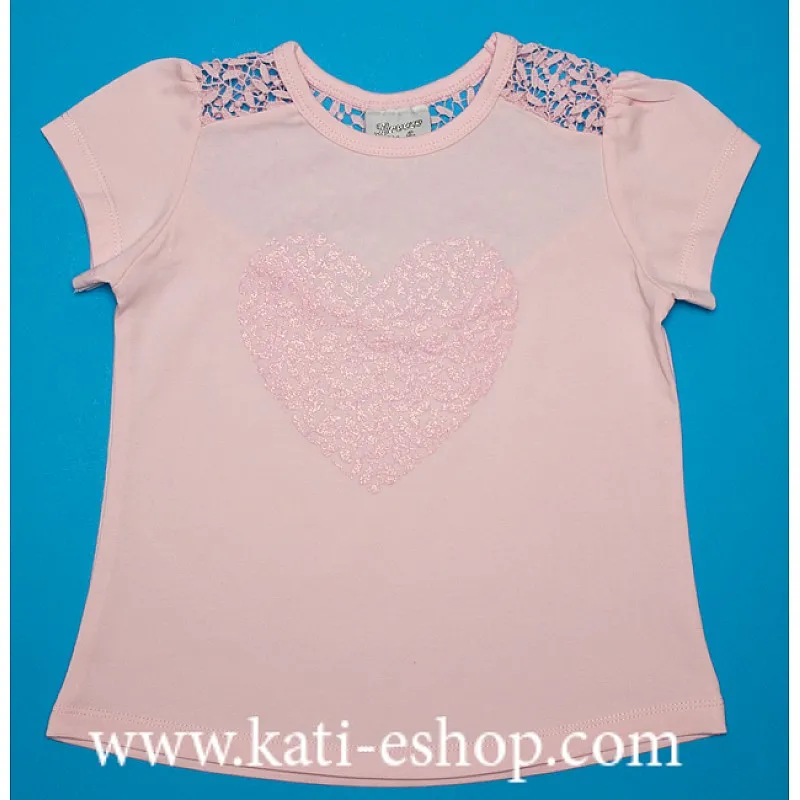 BREEZE Блузка за момиче с дантела розова 6-698