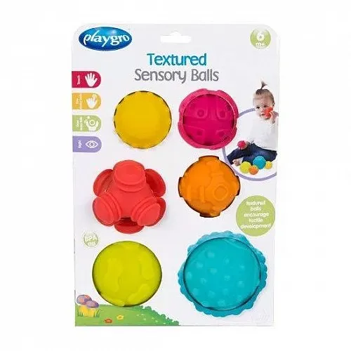 PLAYGRO Тактилни релефни топки (6бр./оп.) 6м+