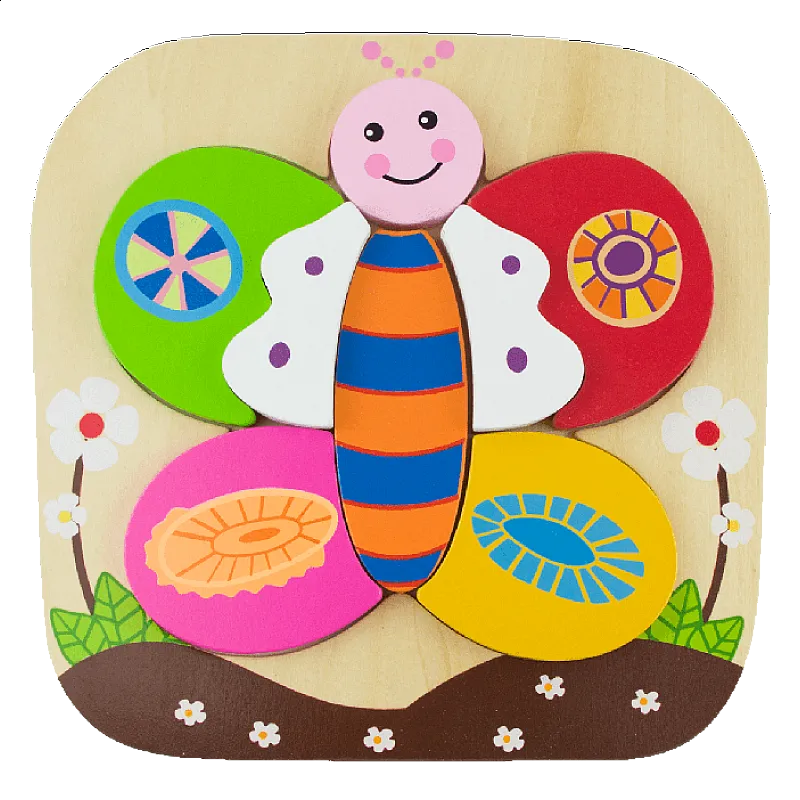 Thinkle Stars Дървен пъзел Пеперуда 18м+