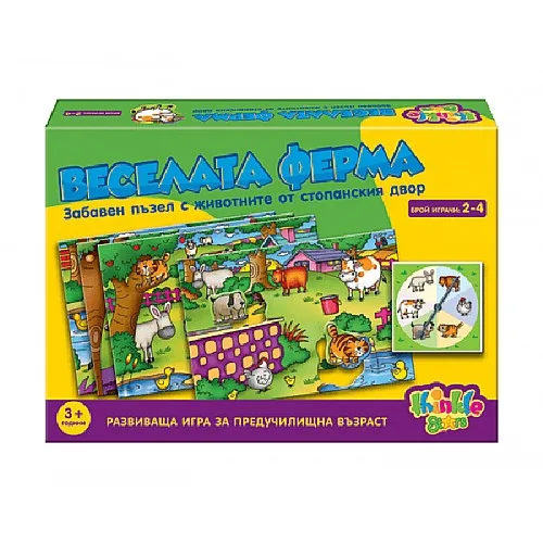 Thinkle Stars Детска настолна игра ВЕСЕЛАТА ФЕРМА