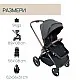 Chicco DUO СИСТЕМА MYSA  Black Satin количка, шаси и кош за новородено, 0м+