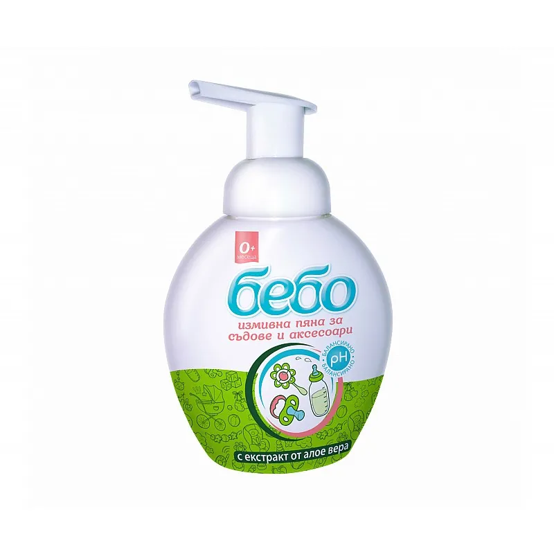Бебо Измивна пяна за съдове и аксесоари с екстракт от алое вера 300ml