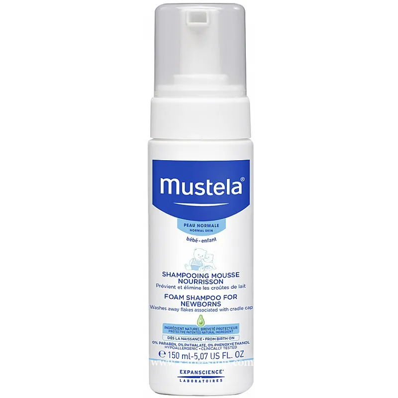 MUSTELA Шампоан - пяна за новородени 150ml