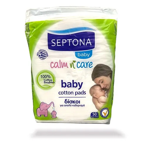 Septona Baby Памучни тампони за почистване на бебешка кожа 50бр.