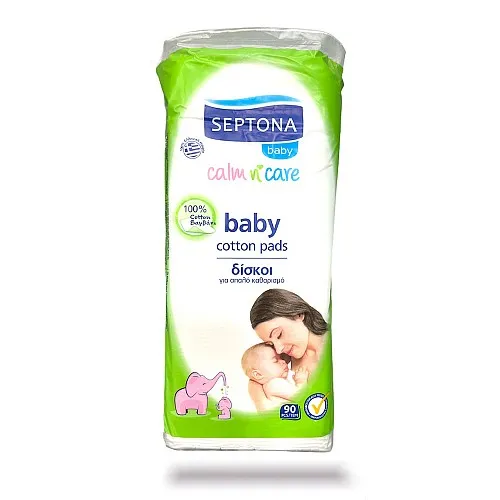 Septona Baby Памучни тампони за почистване на бебешка кожа 90бр.
