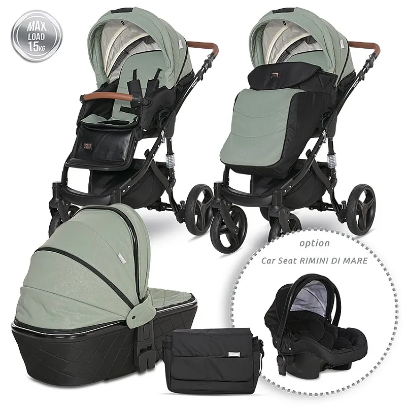 Lorelli Premium Детска количка RIMINI PREMIUM  GREEN BAY