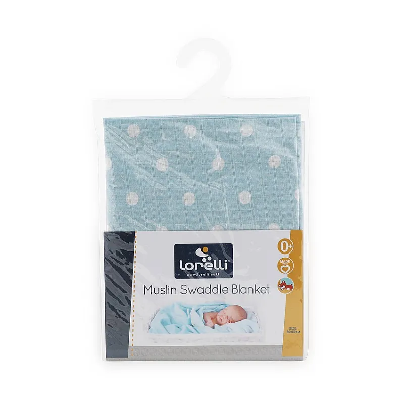 Lorelli Памучна пелена 80/80 СМ СИНИ ТОЧКИ Lorelli Памучна пелена 80/80 СМ СИНИ ТОЧКИ