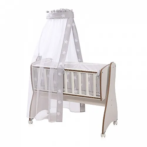 Lorelli Сет за люлка FIRST DREAMS РАНФОРС СИВИ ЗВЕЗДИ