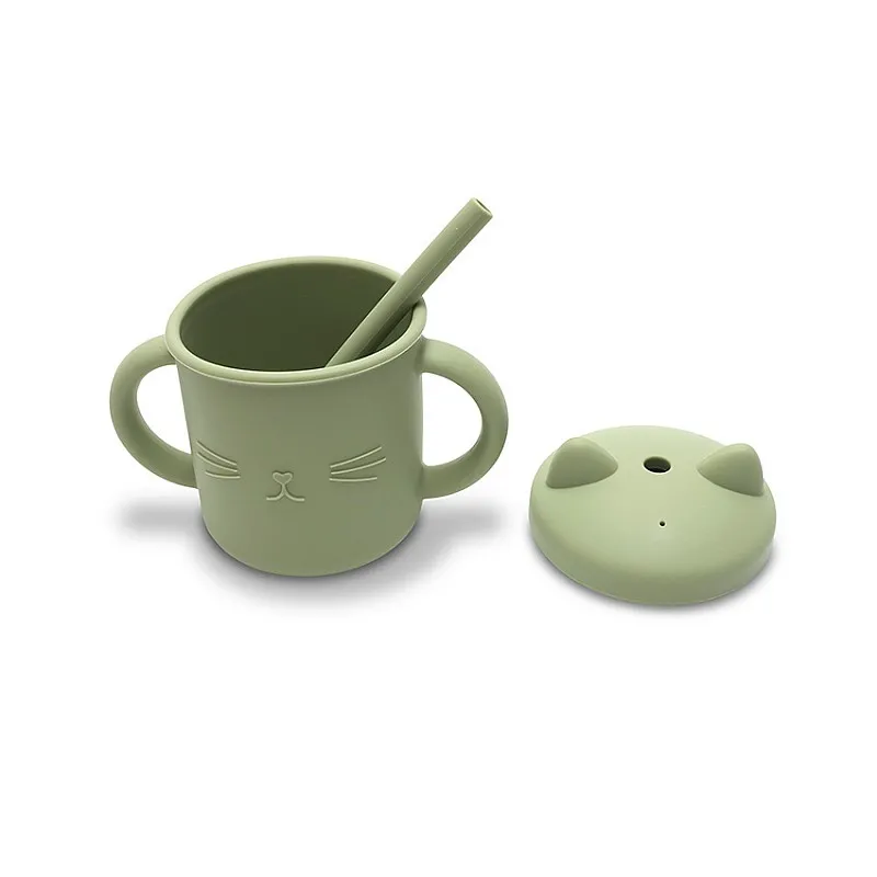 Силиконова чаша с дръжки и сламка NATURAL FRESH GREEN Силиконова чаша с дръжки и сламка NATURAL FRESH GREEN