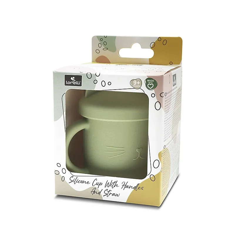 Силиконова чаша с дръжки и сламка NATURAL FRESH GREEN Силиконова чаша с дръжки и сламка NATURAL FRESH GREEN