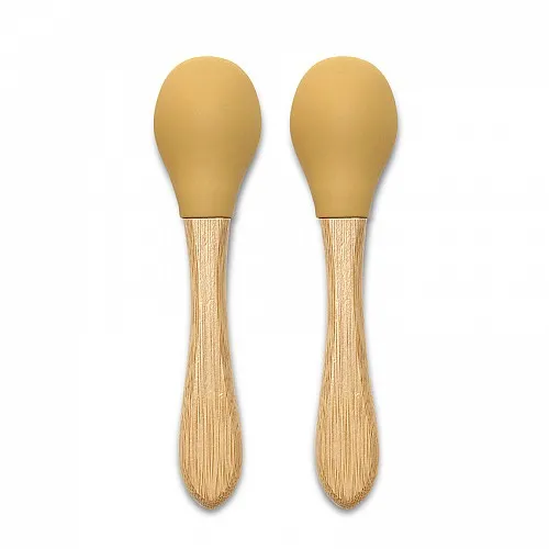 Lorelli Natural Силиконови лъжички с бамбук 2БР NATURAL YELLOW