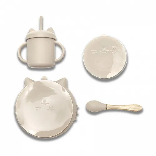 Lorelli Premium СИЛИКОНОВ СЕТ ЗА ХРАНЕНЕ 4 ЧАСТИ NATURAL BEIGE