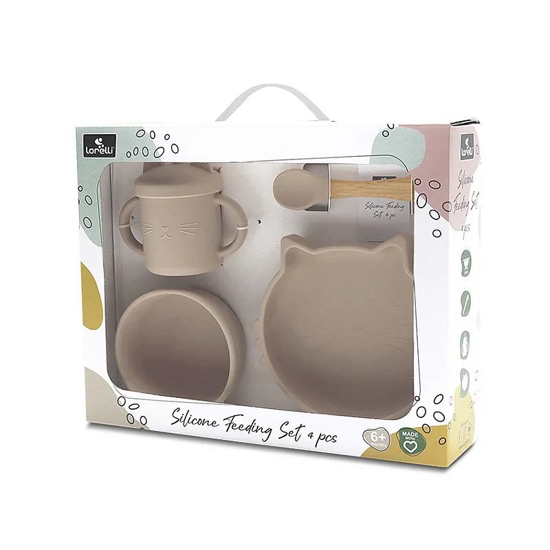 Lorelli Premium СИЛИКОНОВ СЕТ ЗА ХРАНЕНЕ 4 ЧАСТИ NATURAL BEIGE