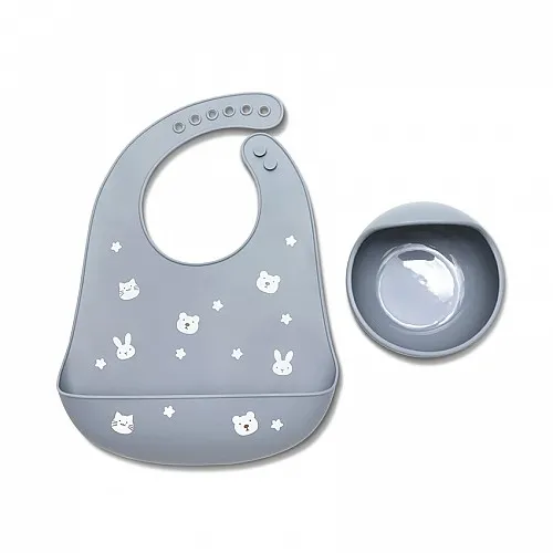 Lorelli Natural Силиконов сет за хранене 2 части GREY