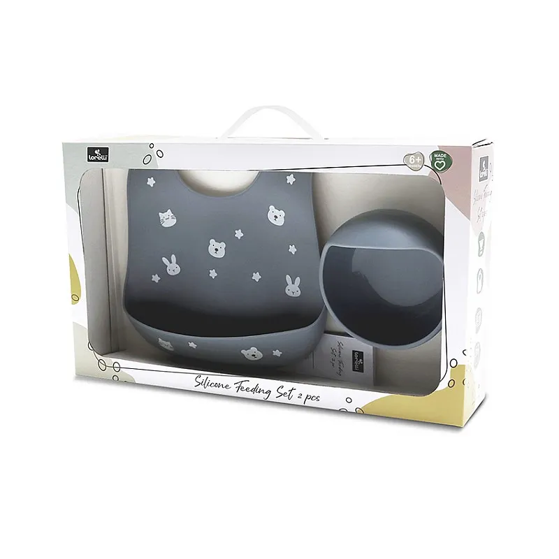 Lorelli Natural Силиконов сет за хранене 2 части GREY