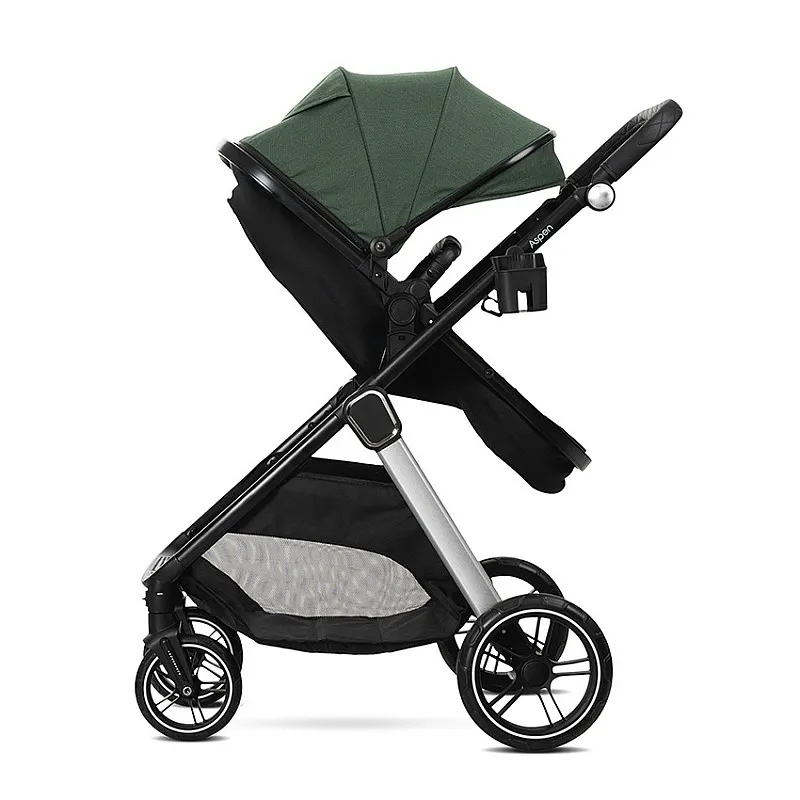 Lorelli Premium Детска количка ASPEN GREEN 3в1 до 22кг с трансформираща седалка
