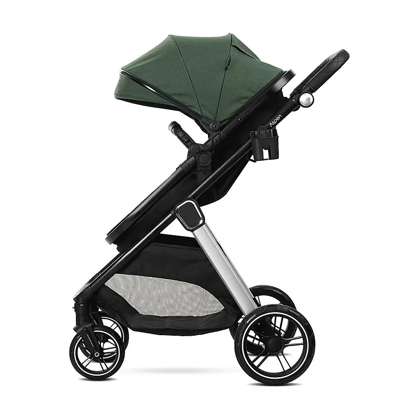 Lorelli Premium Детска количка ASPEN GREEN 3в1 до 22кг с трансформираща седалка