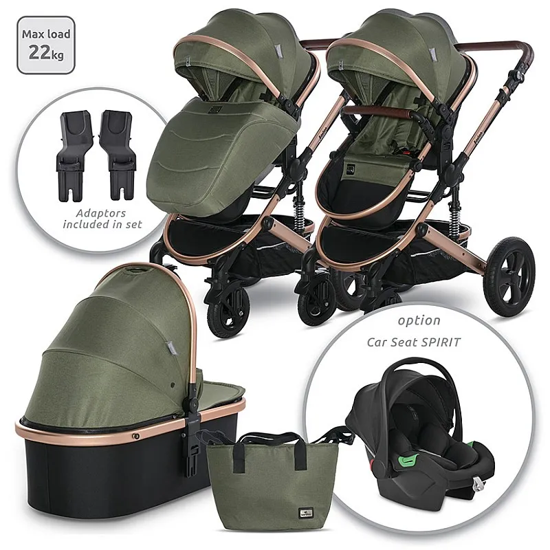 Lorelli Premium Детска количка BOSTON LODEN GREEN+АДАПТОРИ