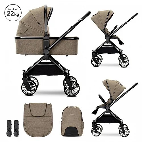 Детска количка REYA 2in1 BEIGE до 22 кг с кош за новородено