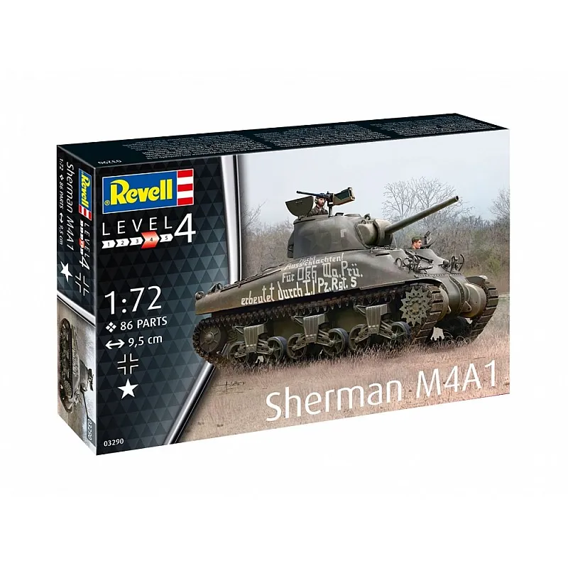 Модел за сглобяване, Revell, Танк Sherman M4A1, 86 части