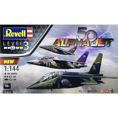 Комплект модели за сглобяване, Revell, 50-та годишнина на Alpha Jet, 3 броя