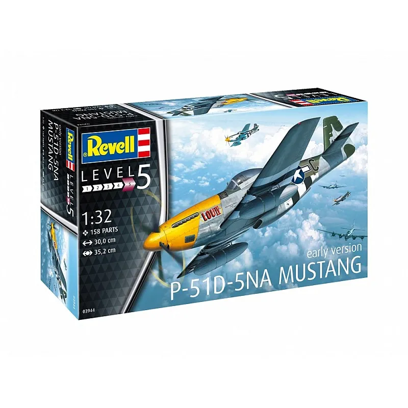 Сглобяем модел, Revell, Изтребител P-51D-5NA Mustang, 158 части