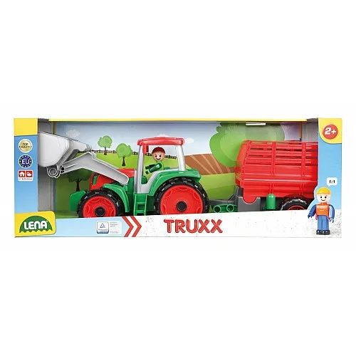 Количка за игра, Lena, Трактор с ремарке за сено, Truxx 55 см