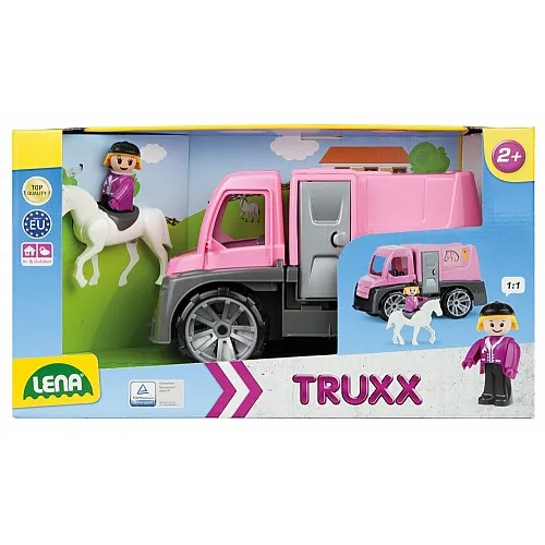 Количка за игра, Lena, Камион за превоз на коне с аксесоари, Truxx 29 см