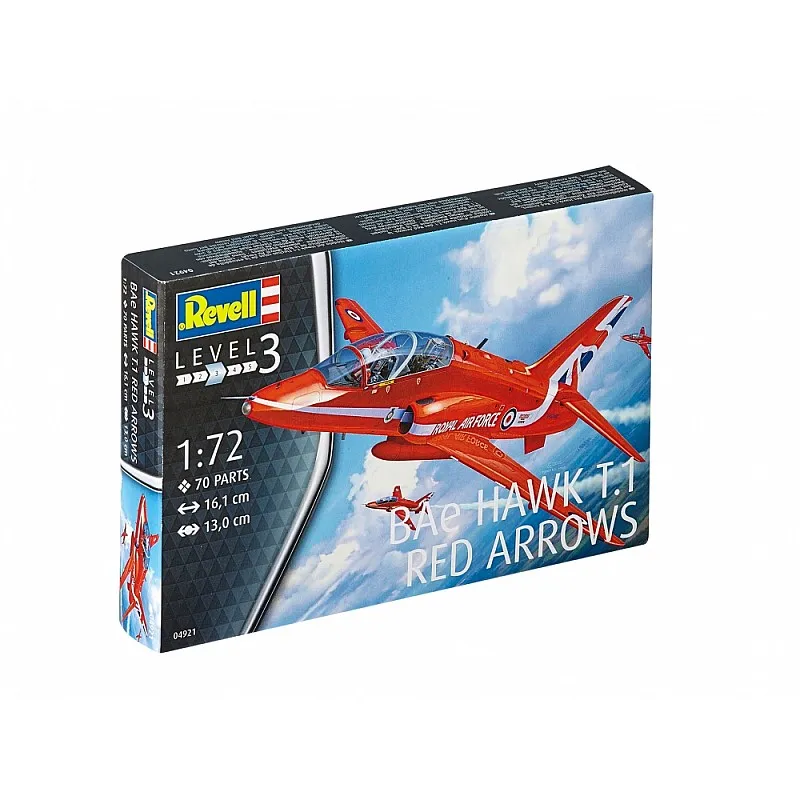 Сглобяем модел, Revell, Британски учебно-тренировъчен лек изтребител, BAe Hawk T.1 Red Arrows, 70 части