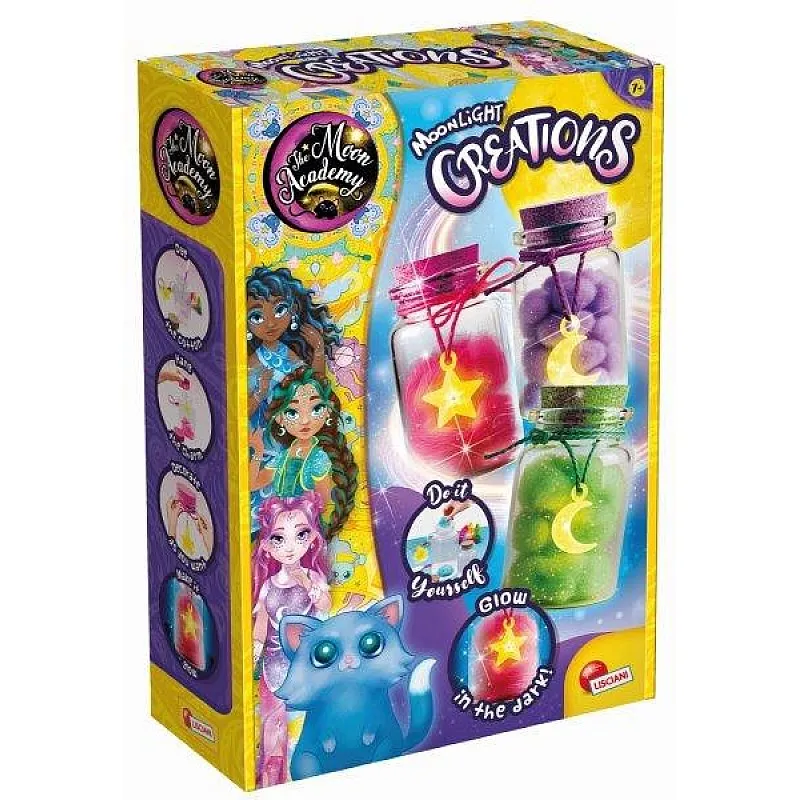 Творчески комплект, Lisciani, Направи си сам светещи в тъмното буркани с луна и звезди