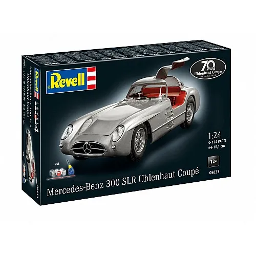 Сглобяем модел, Revell, Подаръчен комплект автомобил Mercedes-Benz 300 SLR, 124 части