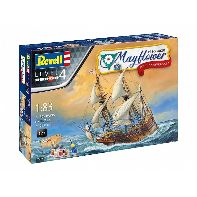 Сглобяем модел, Revell, Ветроходен кораб Mayflower, Юбилейно издание 400 години, 369 части
