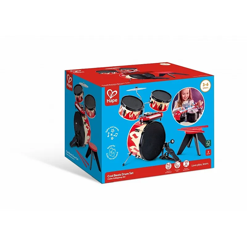 Музикална играчка, Hape, Комплект барабани