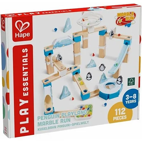 Комплект дървена игра, Hape, Домино, Земята на пингвините, 112 части