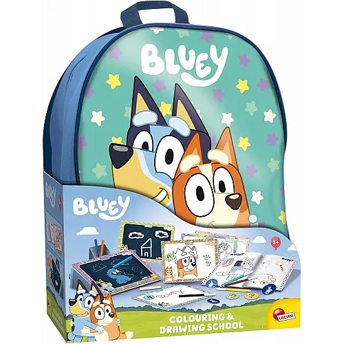 Творчески комплект, Lisciani, Bluey, 2 в 1 раница с комплект за рисуване