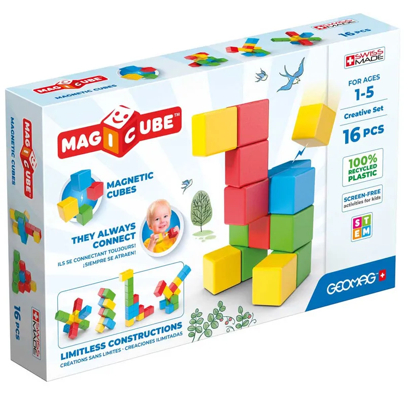 Магнитен конструктор, Geomag, Magicube, Creative, 16 части