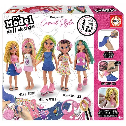 Образователна игра, Educa, Fantasy World, My Model, Дизайн на кукла, Небрежен стил