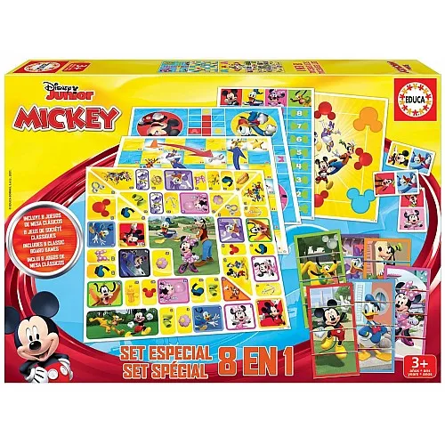 Комплект настолни игри, Educa, Mickey and Friends, 8 броя