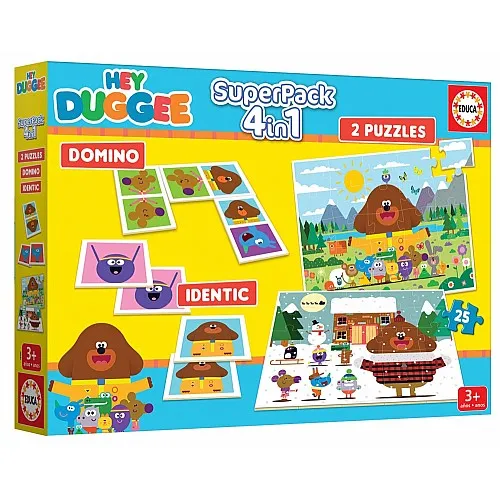 Игрален комплект, Educa, Hey Duggee, Домино, Мемори и 2 пъзела от 25 части